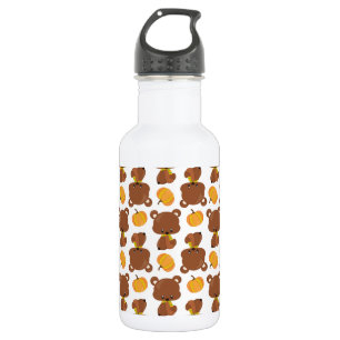 Patroon van beren, Mooie beren, Herfst, Pompoenen Waterfles