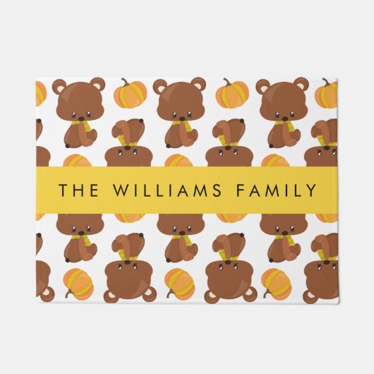 Patroon van Beren, schattige Beren, pompoen, Jouw Deurmat (Voorkant)