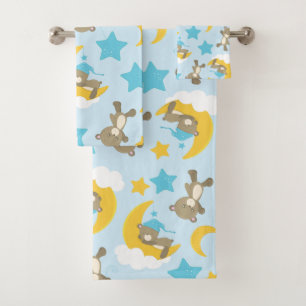 Patroon van Beren, stutten, teddydraden, sterren Bad Handdoek