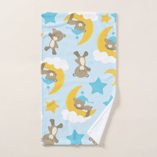 Patroon van Beren, stutten, teddydraden, sterren Bad Handdoek (Handdoek)
