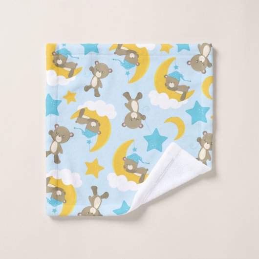 Patroon van Beren, stutten, teddydraden, sterren Bad Handdoek (Wasdoekje)