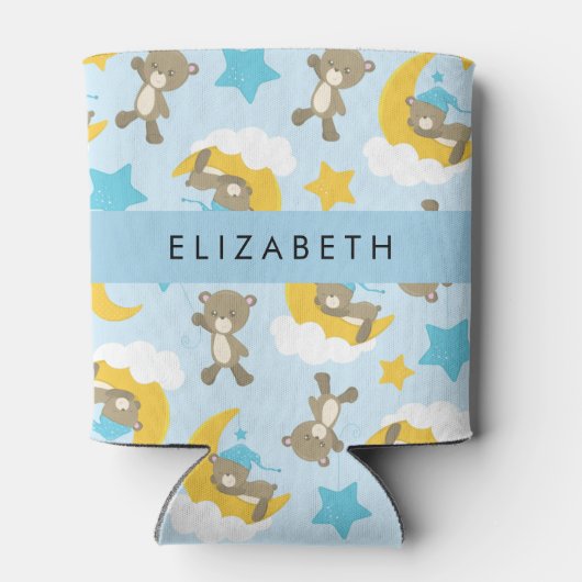 Patroon van Beren, teddyberen, sterren, Jouw naam Blikjeskoeler (Achterkant)