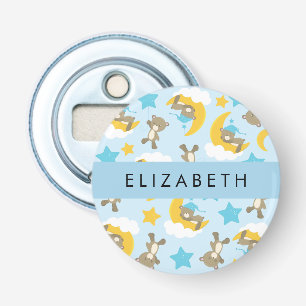 Patroon van Beren, teddyberen, sterren, Jouw naam Button Flesopener