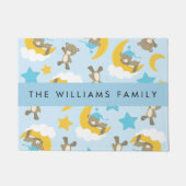 Patroon van Beren, teddyberen, sterren, Jouw naam Deurmat (Voorkant)