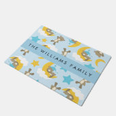 Patroon van Beren, teddyberen, sterren, Jouw naam Deurmat (Schuin)