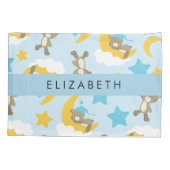 Patroon van Beren, teddyberen, sterren, Jouw naam Kussensloop (Achterkant)