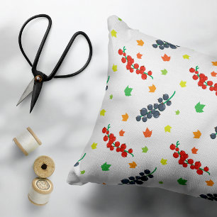 Patroon van bessen, rode bes, blauwe bes, fruit accent kussen