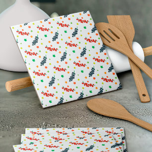 Patroon van bessen, rode bes, bosbes, fruit tegeltje