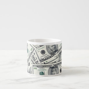 Patroon van biljetten van vijftig dollar espresso kop