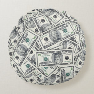 Patroon van biljetten van vijftig dollar rond kussen