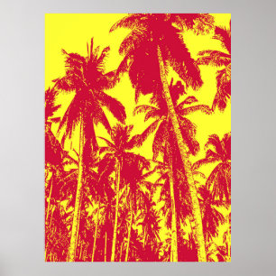 Patroon van bladeren. Tropische palmbomen Poster