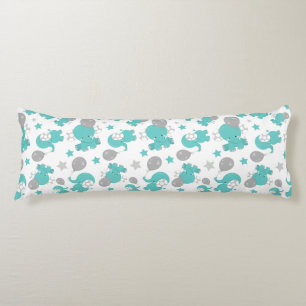 Patroon van blauw-olifantenblauw, luifaantjes, ste lichaamskussen