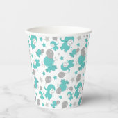 Patroon van blauw-olifantenblauw, luifaantjes, ste papieren bekers (Voorkant)