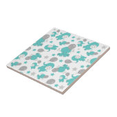 Patroon van blauw-olifantenblauw, luifaantjes, ste tegeltje (Zijkant)