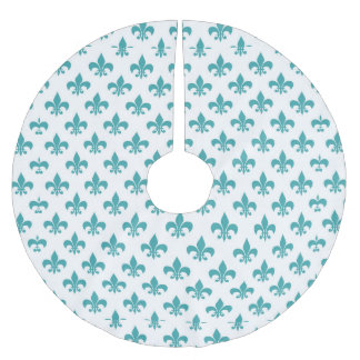 patroon van blauwgroen fleur de lis kerstboom rok