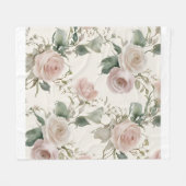 patroon van bloeiende Rozen Fleece Deken (Voorkant (Horizontaal))