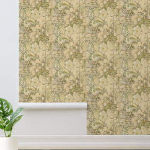 patroon van bloemen in Mocha Floral Peonies Behang