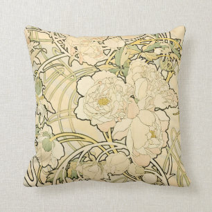  patroon van bloemen in Mocha Floral Peonies Kussen