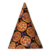 patroon van coole pizzafeestjes feesthoedjes (Rechts)