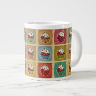 patroon van cupcakes grote koffiekop