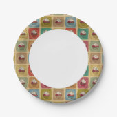  patroon van cupcakes papieren bordje (Voorkant)