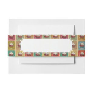  patroon van cupcakes uitnodigingen wikkel