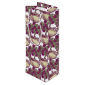  patroon van de boomstam van het roos van de Kunst Wijn Cadeautas (Achterkant Gekanteld)