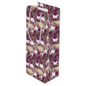  patroon van de boomstam van het roos van de Kunst Wijn Cadeautas (Voorkant Gekanteld)