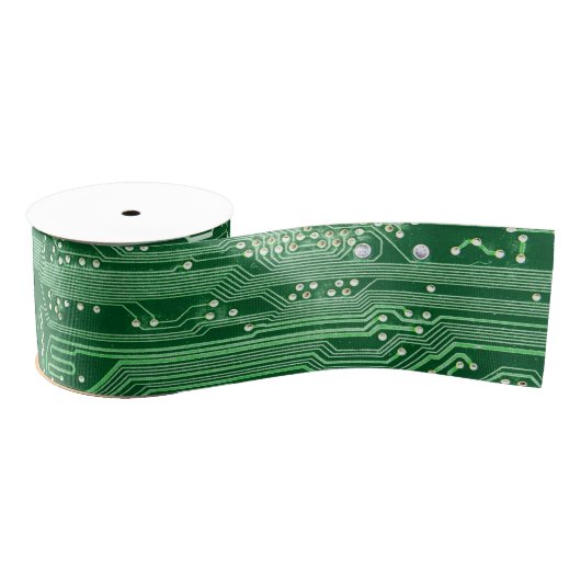 patroon van de computer met groene elektronische s grosgrain lint (Spoel)