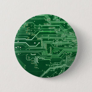 patroon van de computer met groene elektronische s ronde button 5,7 cm