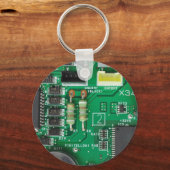 patroon van de computer met groene elektronische s sleutelhanger (Voorkant)