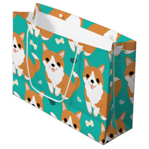 Patroon van de de hond eenvoudige illustratie van groot cadeauzakje