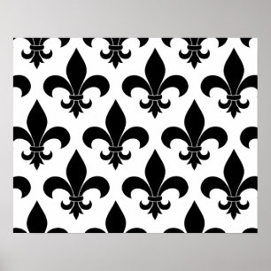 patroon van de Franse fleur de lis Poster