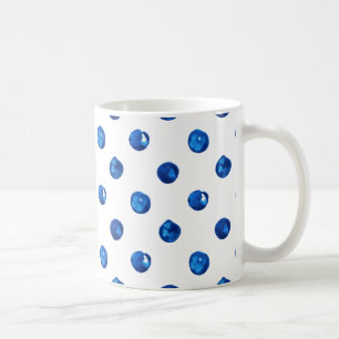 Patroon van de indigo het blauwe stippen van de koffiemok