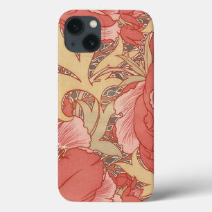 Patroon van de Jugendstil van de Papavers van iPhone 13 Hoesje