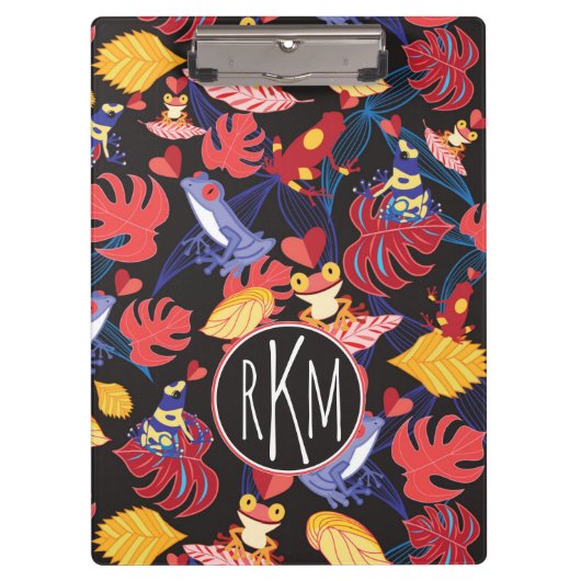 Patroon van de lammeren kikkers | Monogram Klembord (Voorkant)