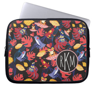 Patroon van de lammeren kikkers Monogram Laptop Sleeve