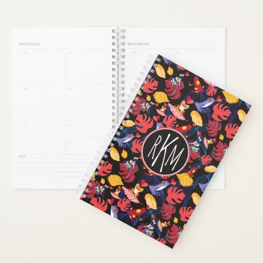 Patroon van de lammeren kikkers | Monogram Planner (Display)