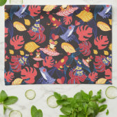 Patroon van de lammeren kikkers theedoek (Gevouwen)