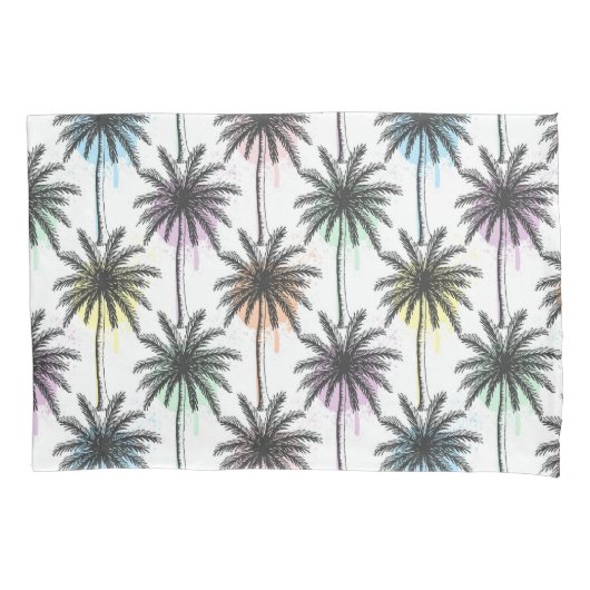Patroon van de palmboom van de verfdaling kussensloop (Voorkant-Links)