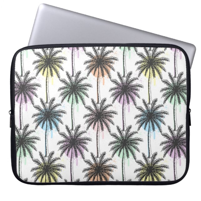Patroon van de palmboom van de verfdaling laptop sleeve (Voorkant)