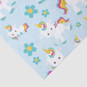 Patroon van de Unicorns, Cute Unicorns, Flowers Tissuepapier (Detail)