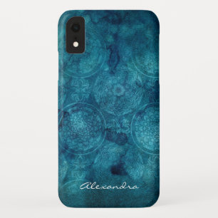Patroon van de Waterverf Mandala van het monogram iPhone XR Hoesje