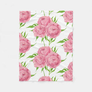 patroon van de waterverf van Peony bouquet Fleece Deken