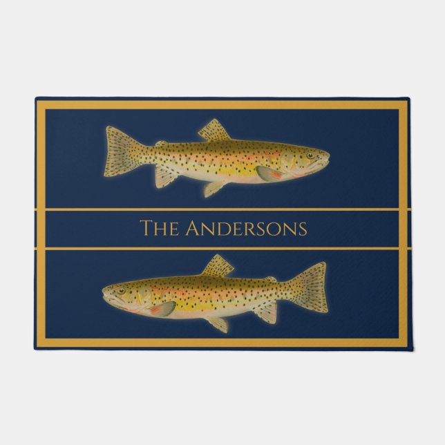  patroon van de waterverf van vissen deurmat (Voorkant)