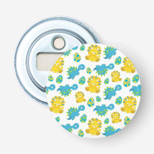 Patroon van dinosaurussen, luidopersen, Baby Dino Button Flesopener