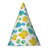 Patroon van dinosaurussen, luidopersen, Baby Dino Feesthoedjes (Rechts)