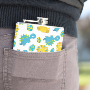 Patroon van dinosaurussen, luidopersen, Baby Dino Heupfles