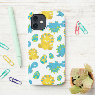 Patroon van dinosaurussen, luidopersen, Baby Dino iPhone 12 Hoesje