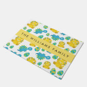 Patroon van dinosaurussen, schattige dinosaurussen deurmat (Schuin)